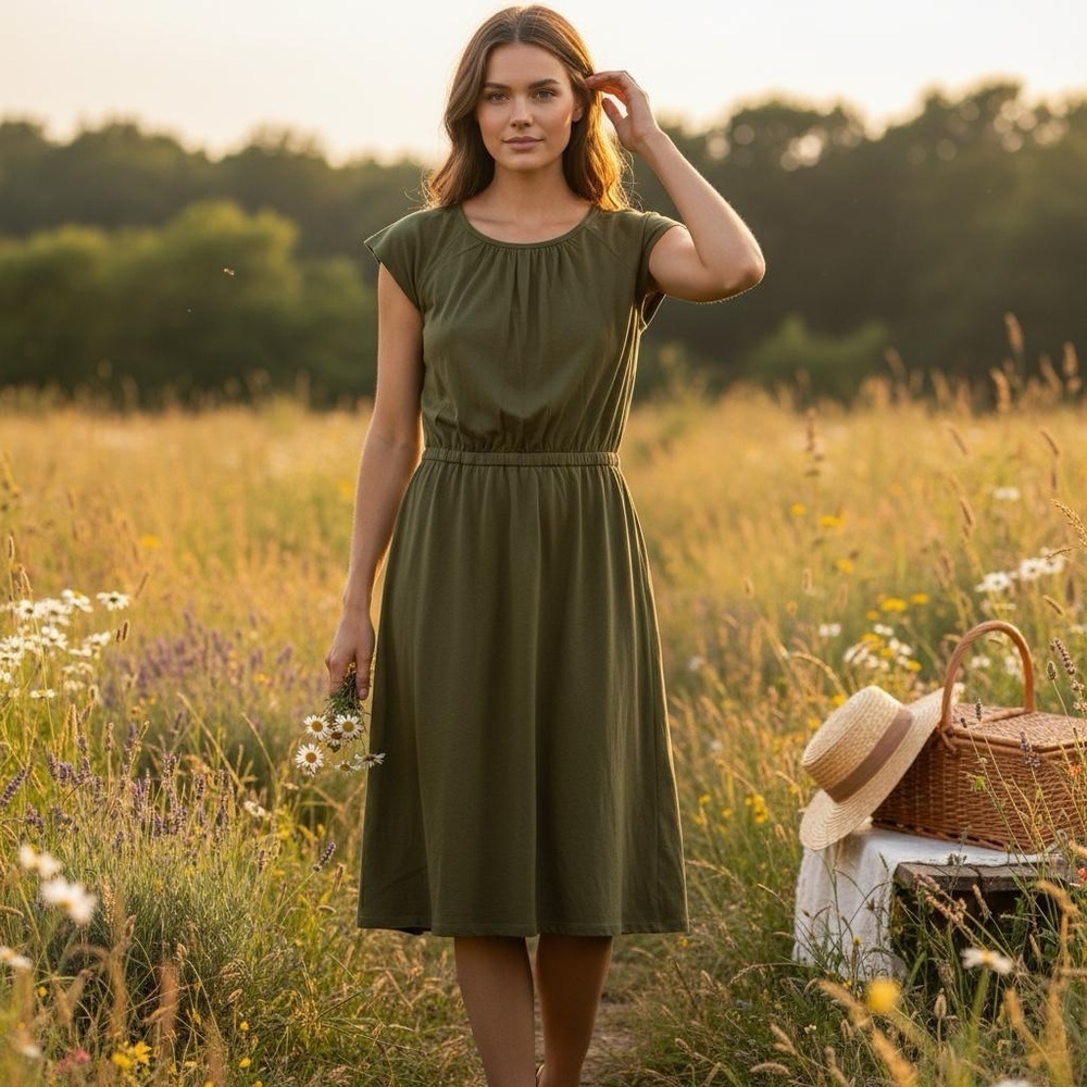 Joe Fresh Army Green Summer Dress Size Small NWT